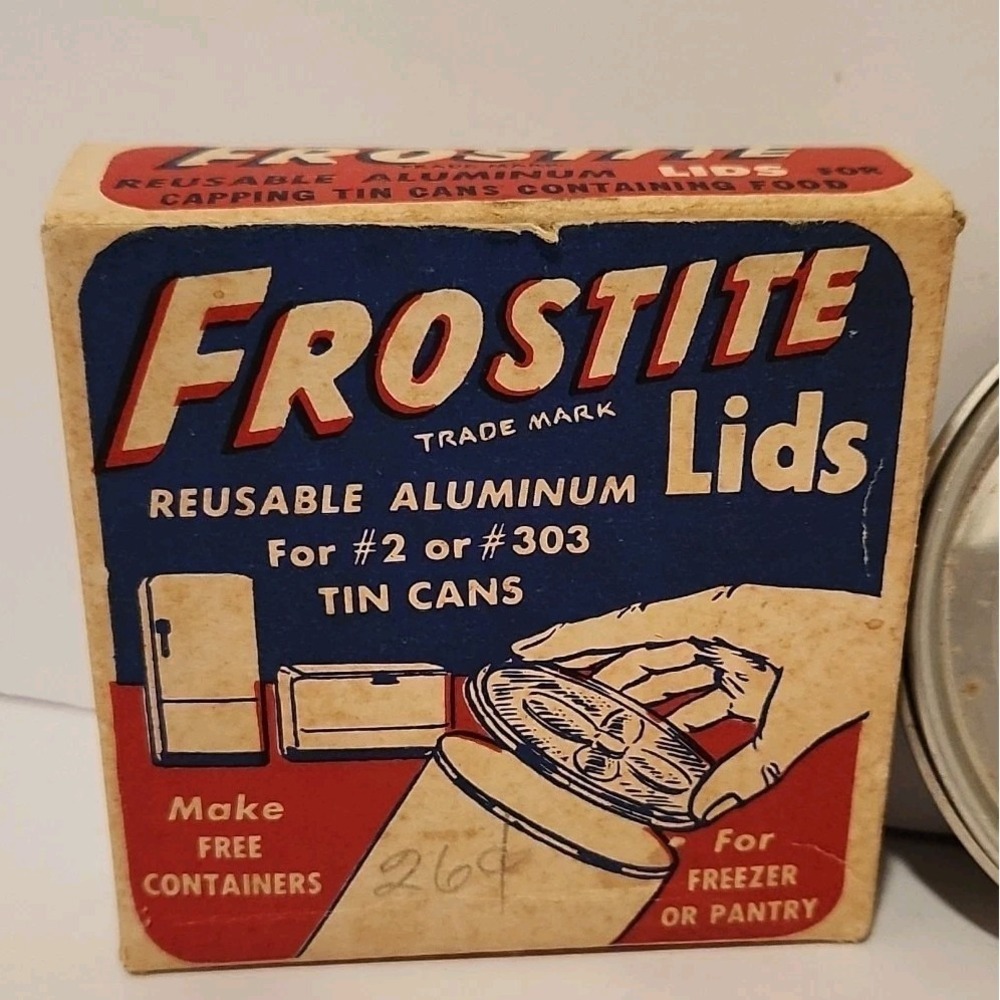 Vintage Frosttite Aluminum Lids Reusable For Tin Cans Freezer or Pantry - Picture 2 of 9